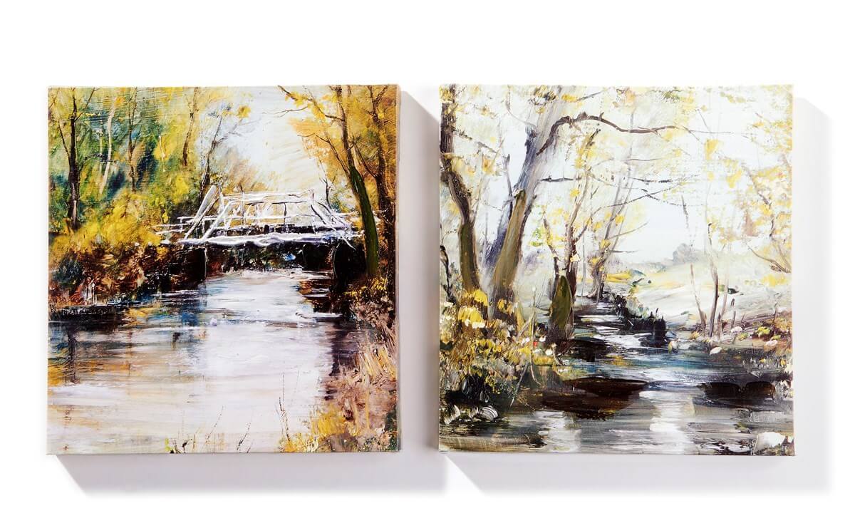 2 Piece Canvas Art Stream • Heirloom Linens • Canadian Bedding in