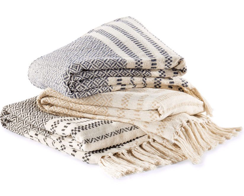 Striped Throw • Heirloom Linens • Canadian Bedding in Victoria BC