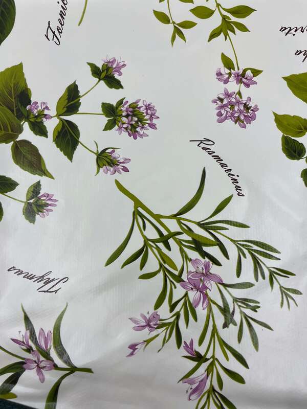 Herbs Premium Vinyl Tablecloth • Heirloom Linens • Canadian Bedding in
