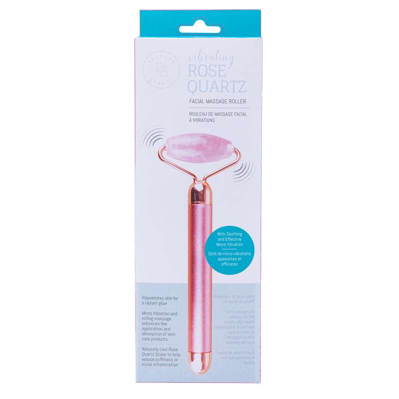 Rose Quartz Vibrating Facial Massage Roller By Relaxus • Heirloom Linens •  Canadian Bedding in Victoria BC