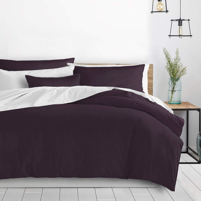 Livingston Eggplant BeddingDouble Size Only • Heirloom Linens