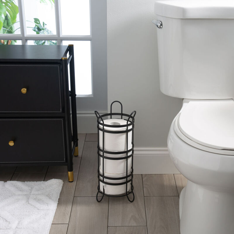 Duke Black Toilet Paper Holder • Heirloom Linens • Canadian Bedding in