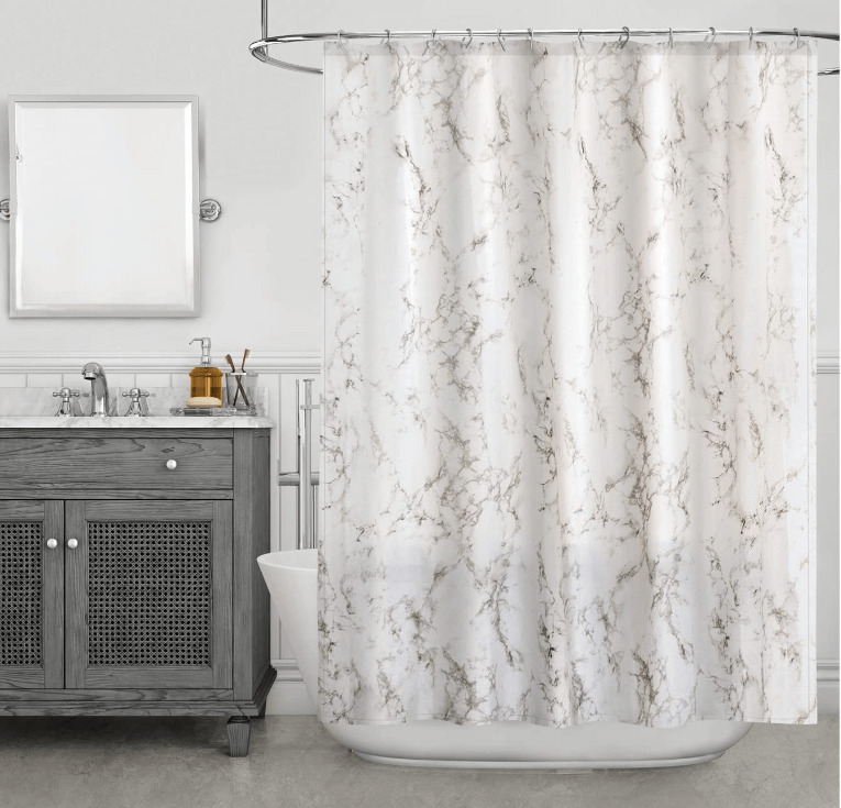 Marble Grey Shower Curtain • Heirloom Linens • Canadian Bedding in