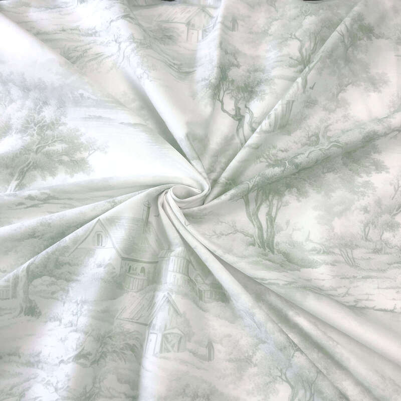 Rustic Cabin Toile SageBedding by 6ix Tailors • Heirloom Linens ...