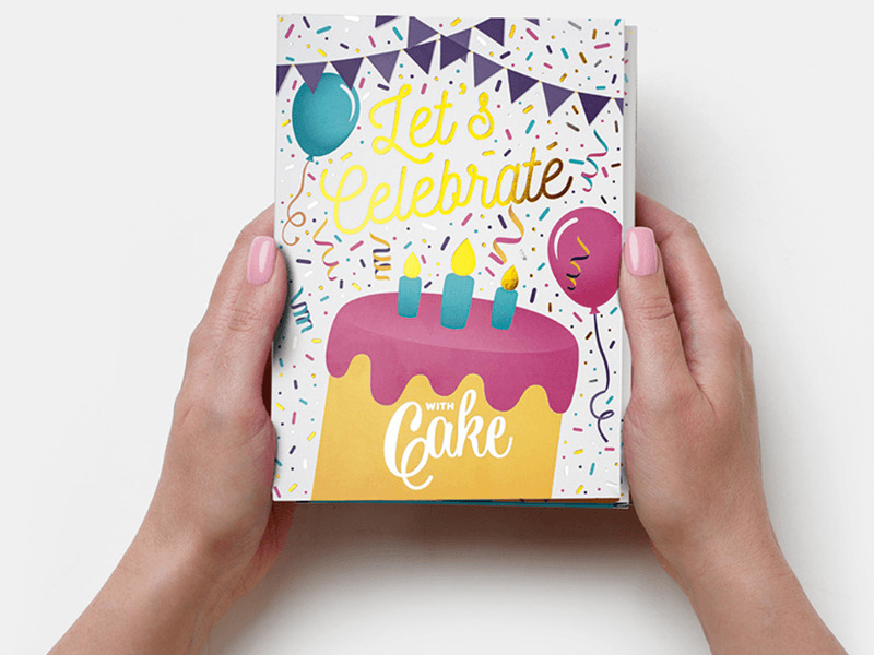 Celebrate Cake Card- Gold