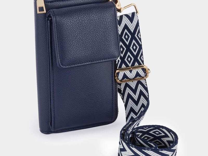 Navy Blue Crossbody Phone Wallet