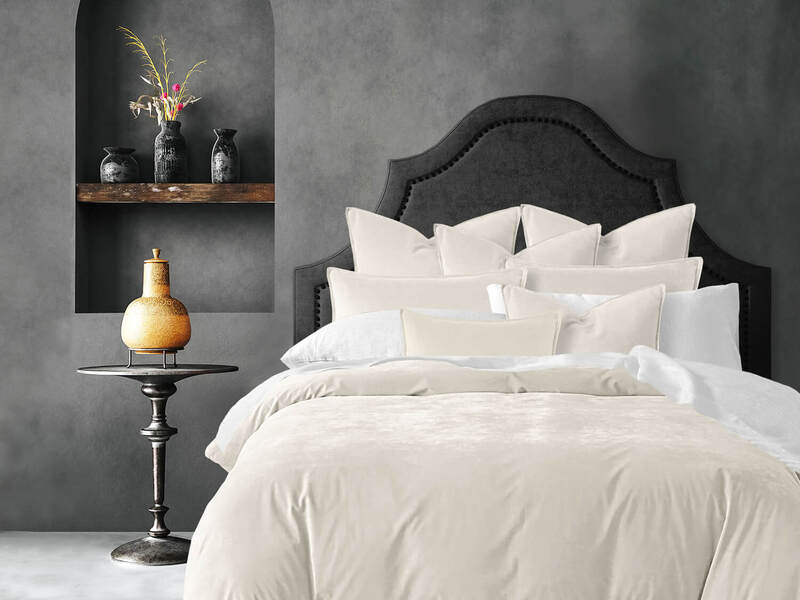 Cascade Velvet Ivory Bedding