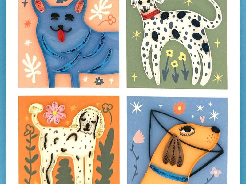 Modern Dogs Quilling Card