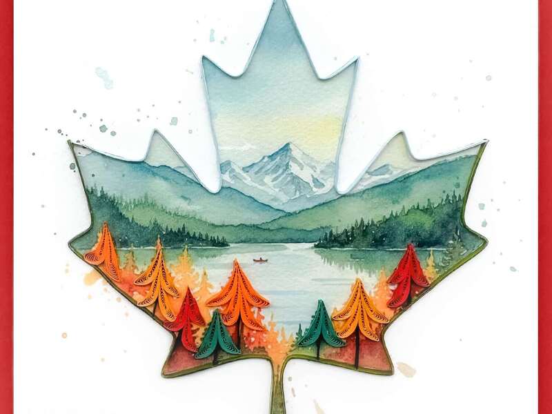 Maple Leaf Quilling Card
