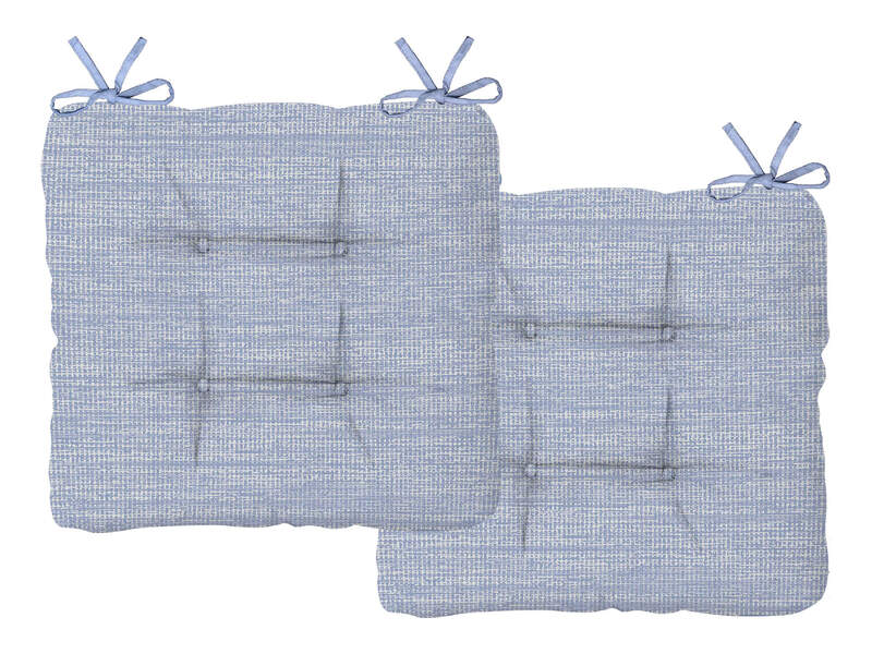 Outdoor Seat Cushion - Blue Linen