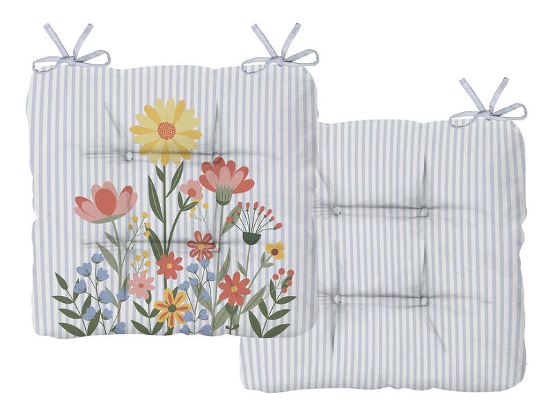 Outdoor Seat Cushion - Flowers