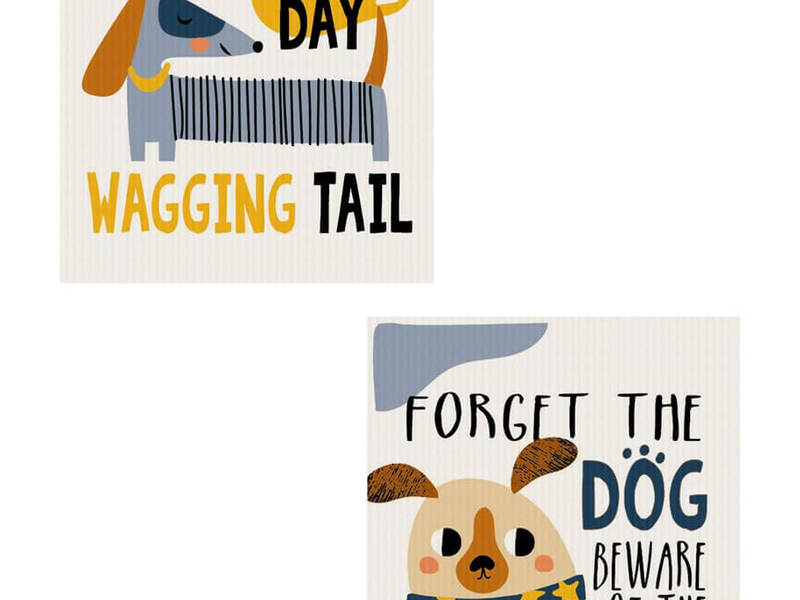 2 Pack Reusable Dish Cloth- Dog
