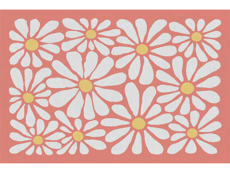 Printed Textaline Placemats - Coral Flower