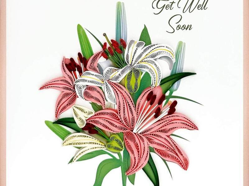 Lily Bouquet Quilling Card