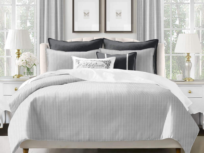 Jaxon Stripe Ebony<br>Bedding by 6ix Tailors