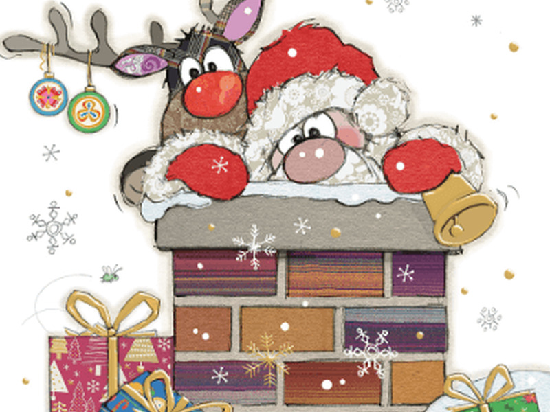 Santa Chimney Xmas Card