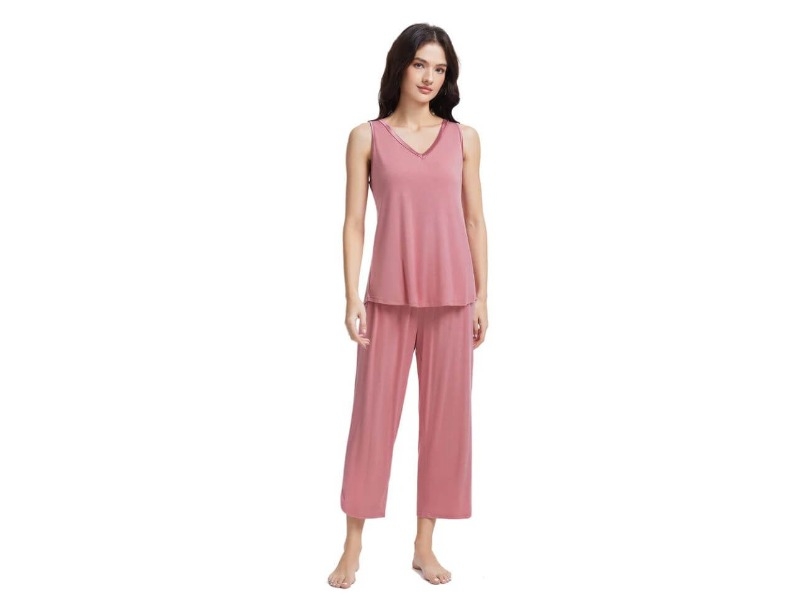 Bamboo Capri Set- Rose