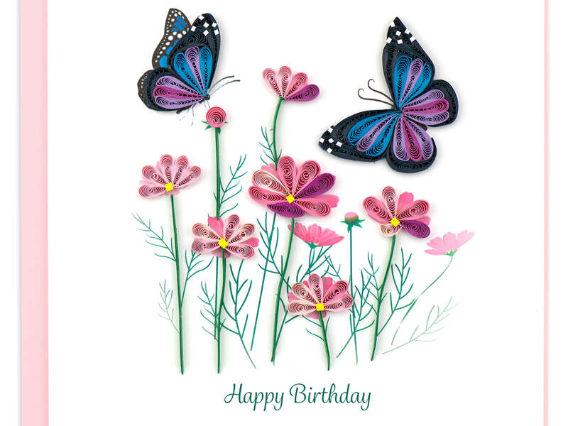 Quilling Card<br>Flowers & Butterfly