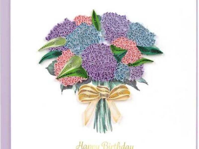 Quilling Card<br>Birthday Hydrangea Bouquet