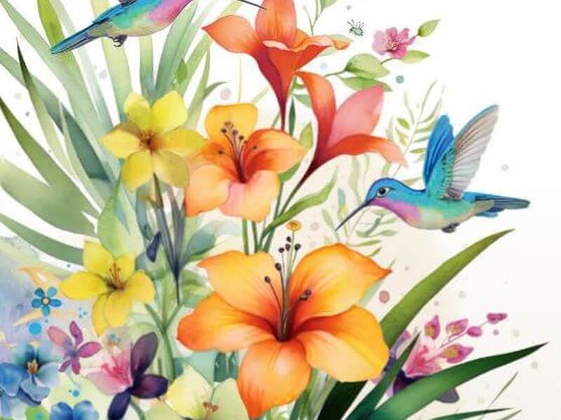 Hummingbirds & Flowers
