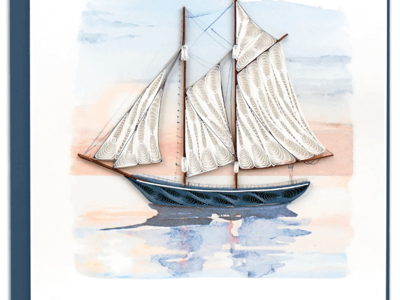 Quilling Card Schooner at Sunset