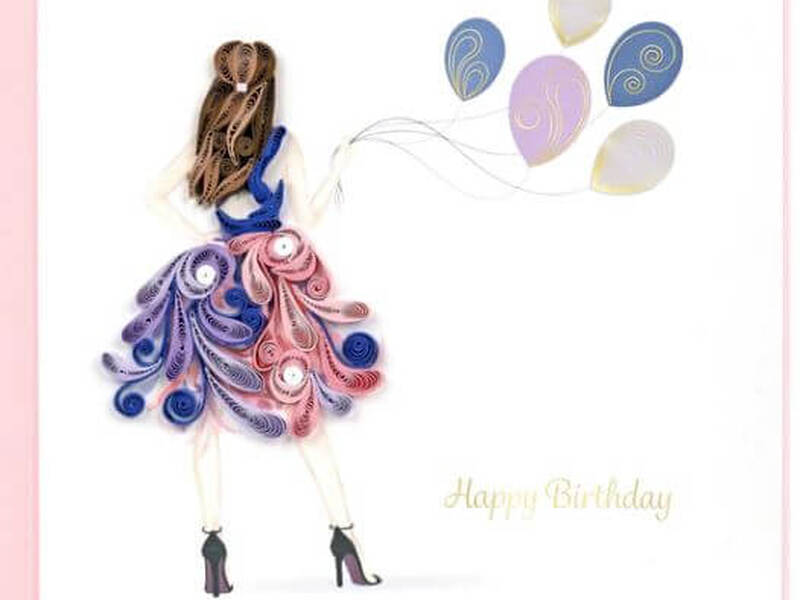 Quilling Card<br>Fashion Birthday Girl