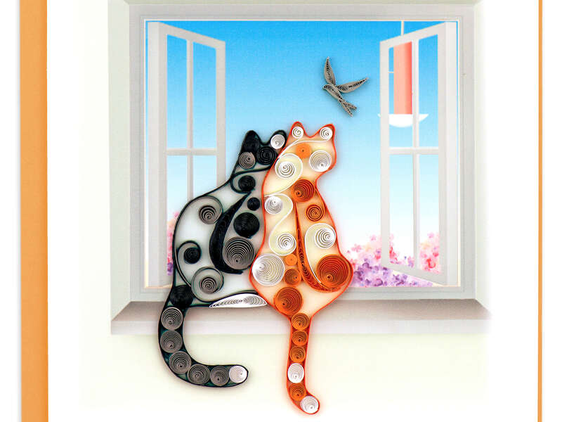 Quilling Card<br>Two Cats