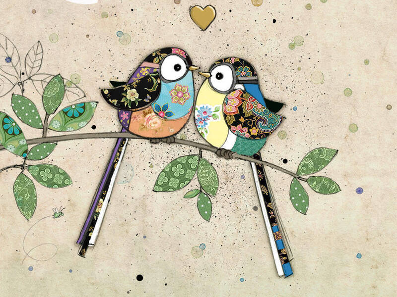 Birds Kissing Card
