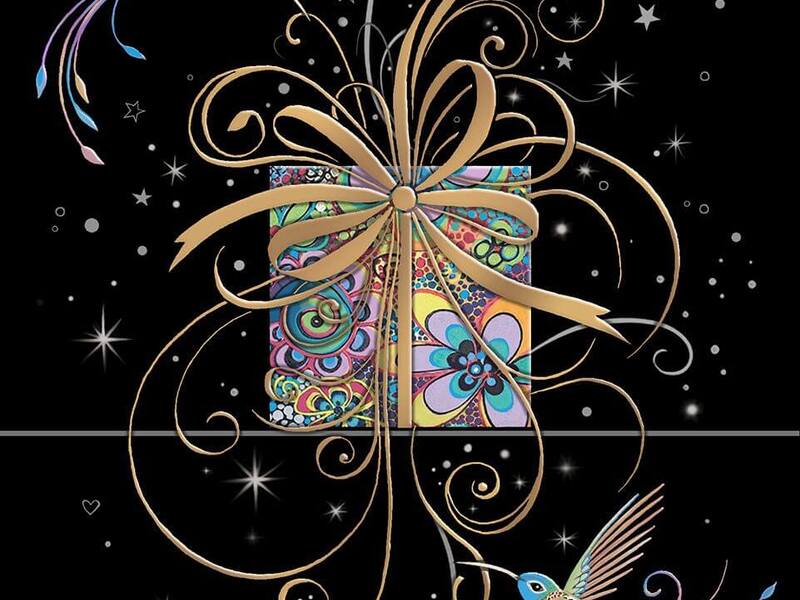 Birds with Present Card