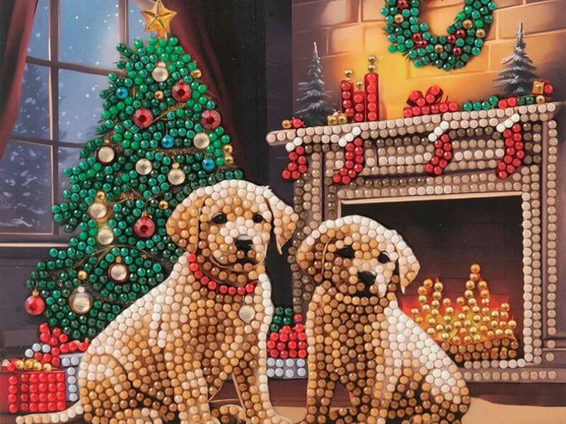 Crystal Art Card <br> Waiting for Santa