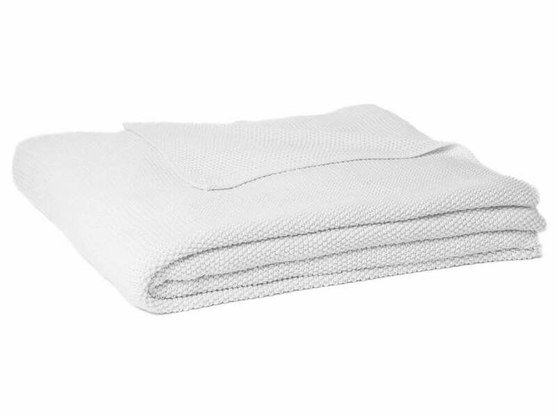 Charly White Knit <br>Blanket by Brunelli
