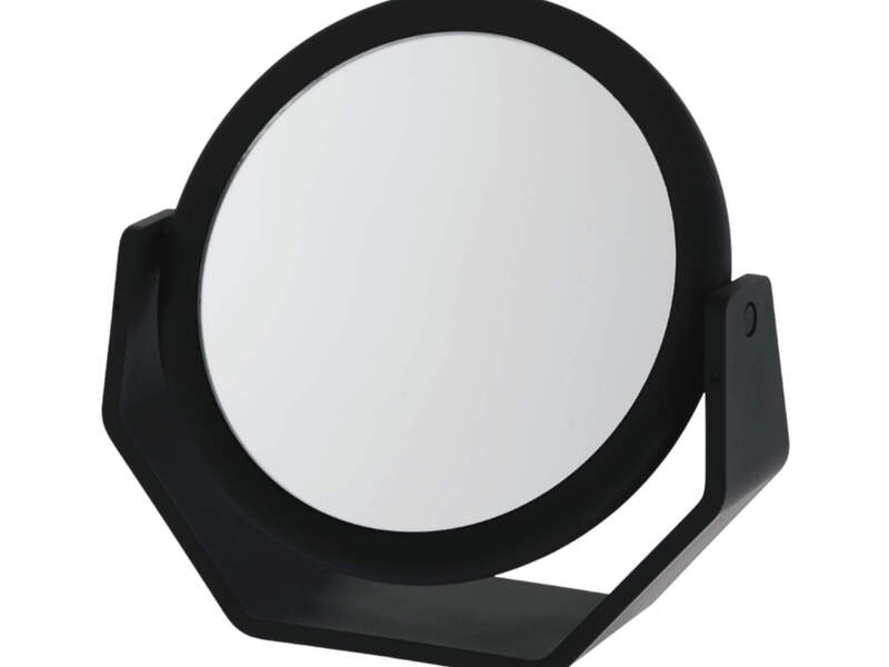 10x Round Vanity Mirror-Matte Black