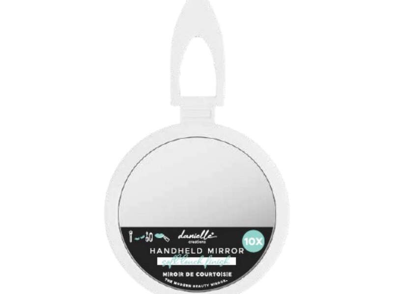 10X Hand Held Mirror- White