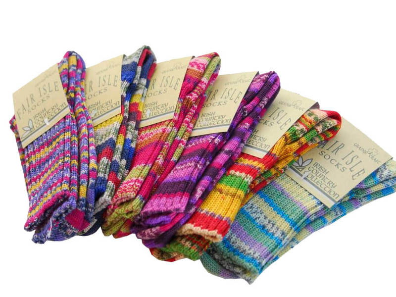 Fair Isle Medium Wool Socks (Womens)