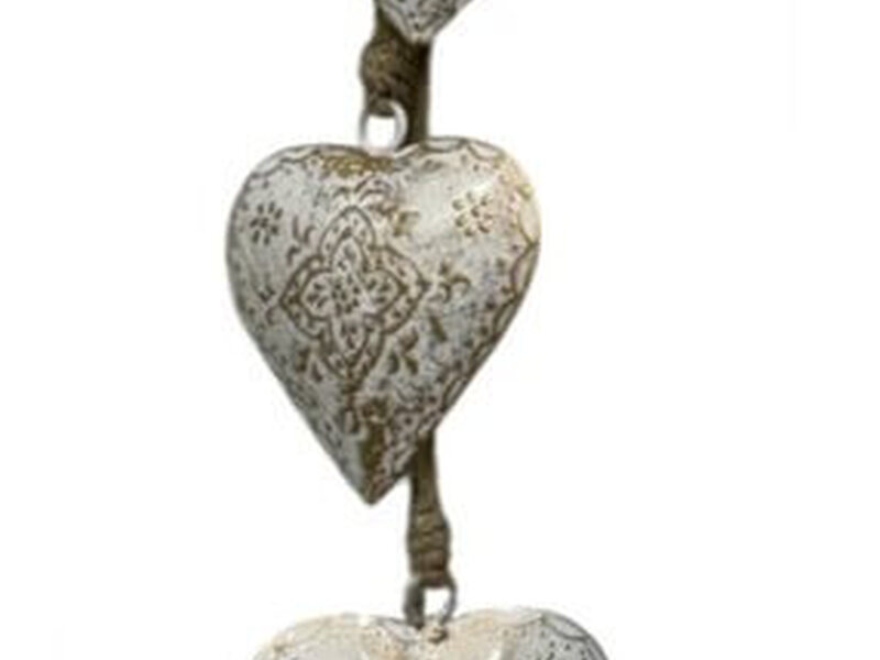 String of Iron Hearts- Gold Snowflakes