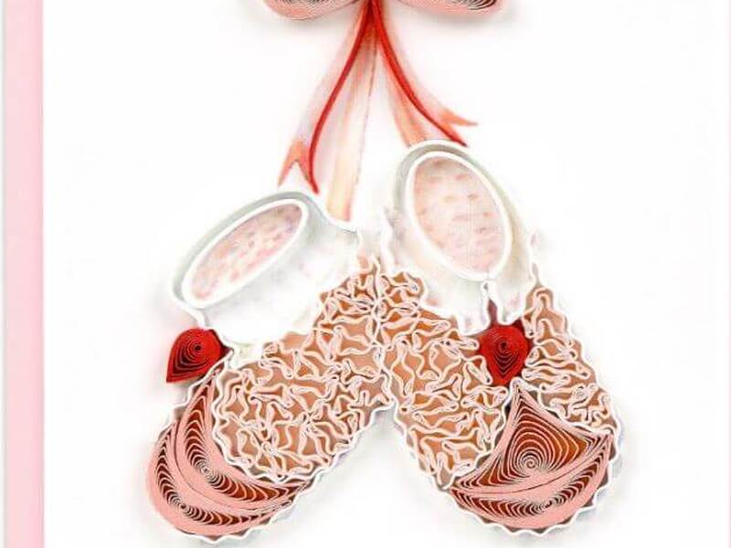 Quilling Gift Enclosure<br>Pink Baby Booties