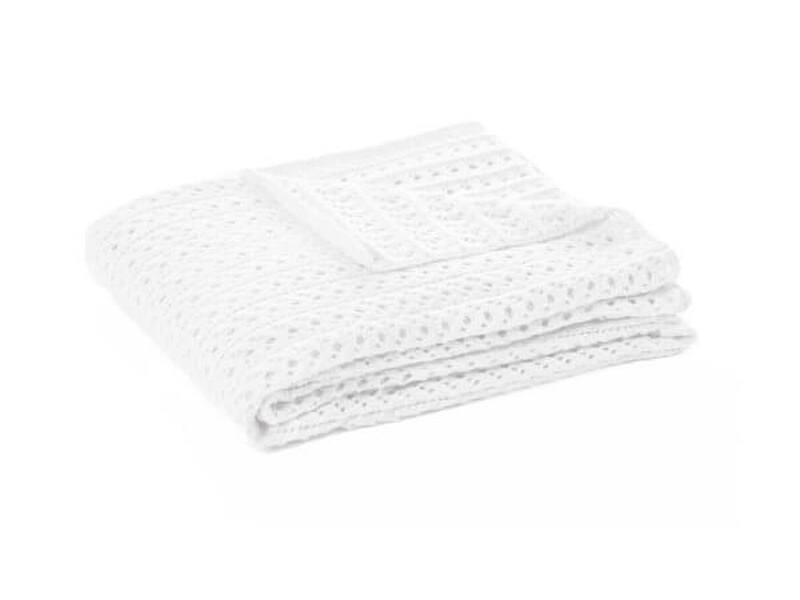 Naja White Knit Throw