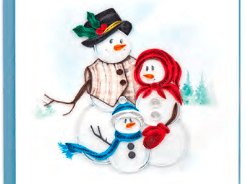 Quilling Card<br> Snowman Family