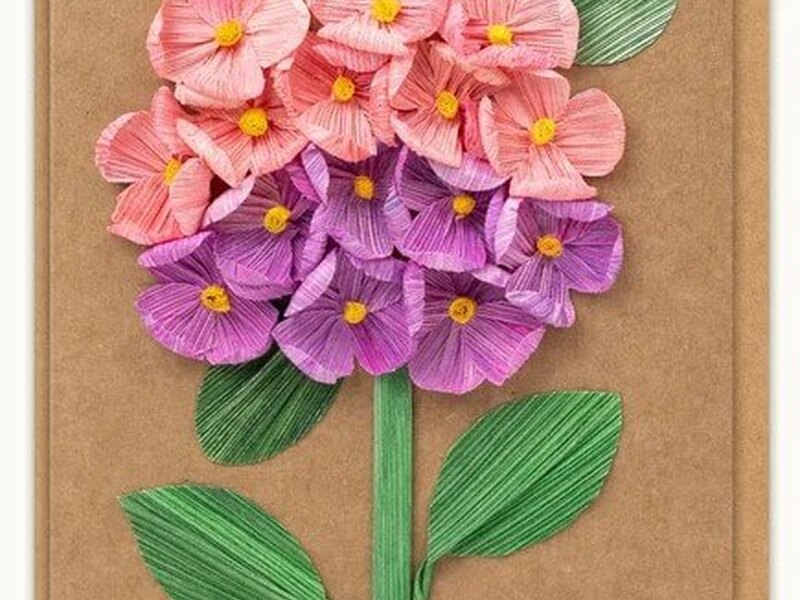 Purple Hydrangeas Handmade Card