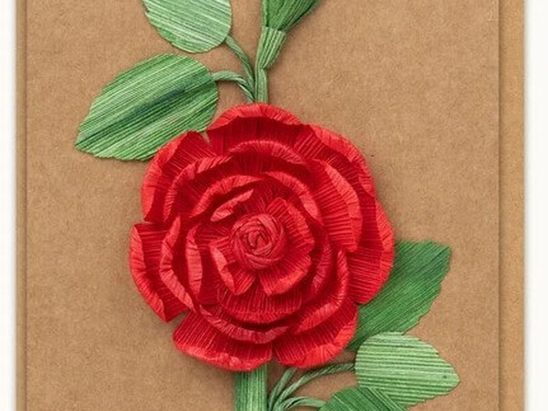 Red Rose Handmade Card