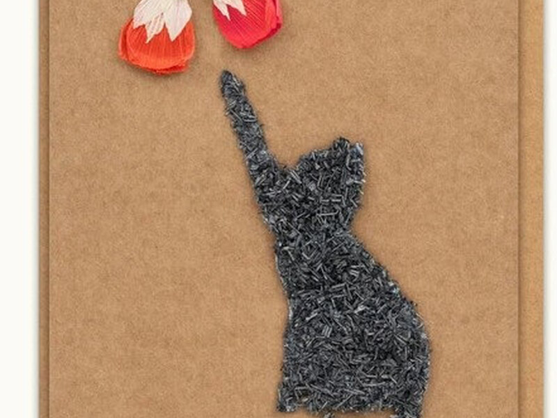 Cat with Flowers Card