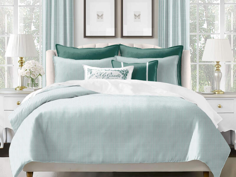 Jaxon Stripe Evergreen<br>Bedding by 6ix Tailors