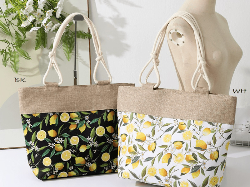 Lemons Canvas Beach Bags