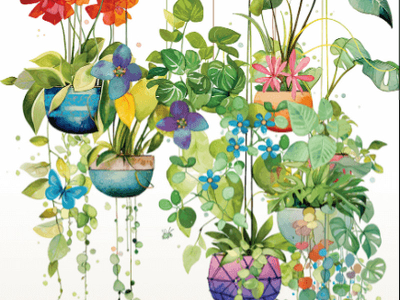 Hanging Flowers Card
