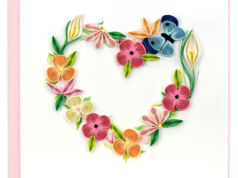 Quilling Card<br>Floral Heart Wreath