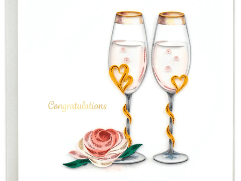 Quilling Card<br>Wedding Toasting Flutes