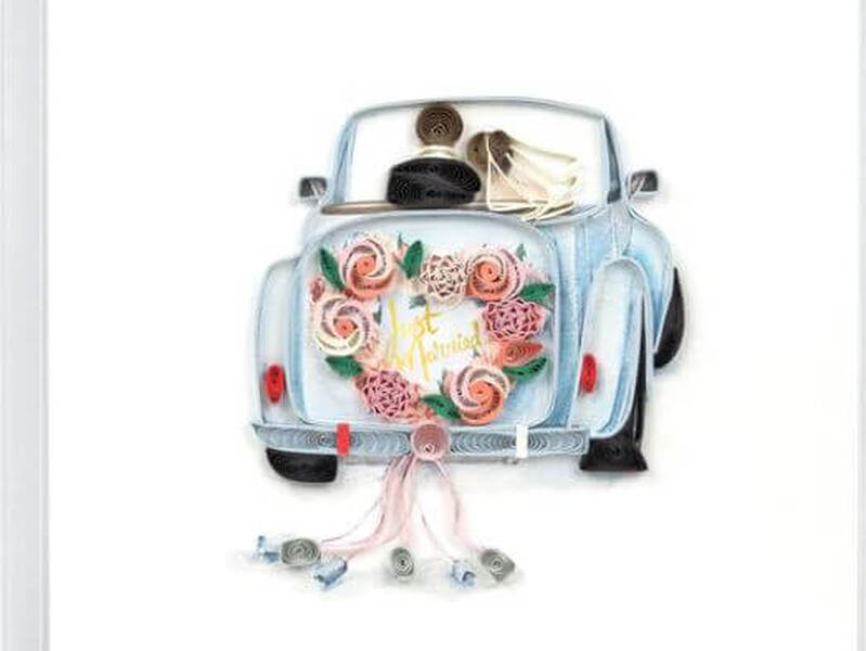 Quilling Card<br>Just Married Car