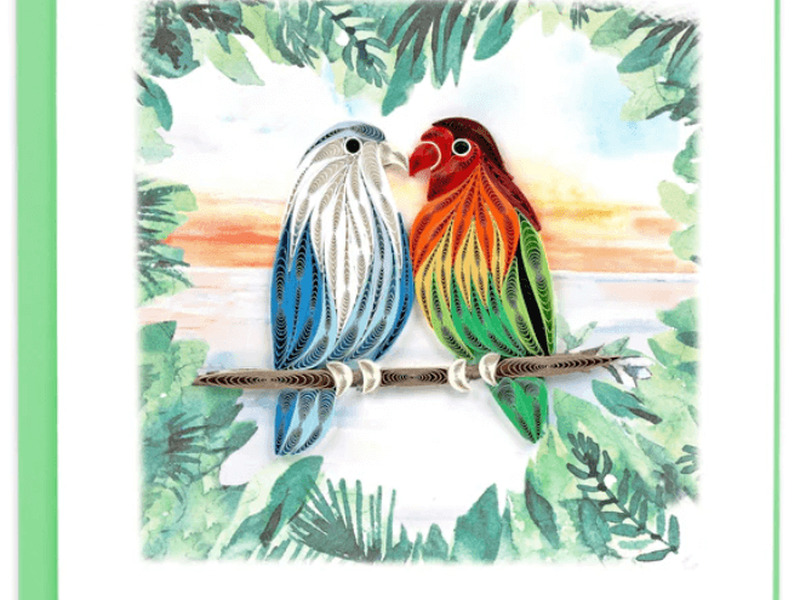 Quilling Card Love Birds