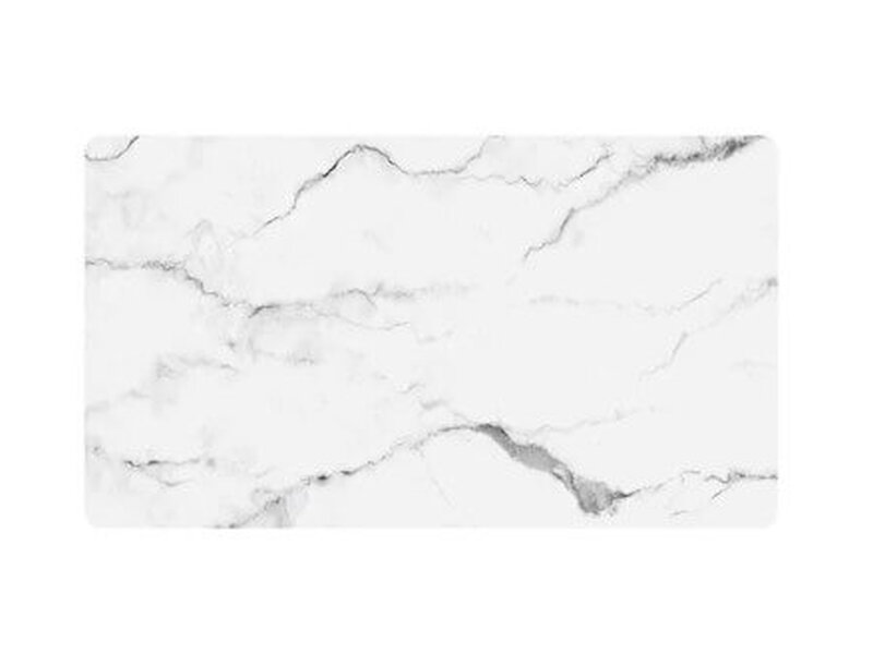 Marble Washable Accent Mat-White