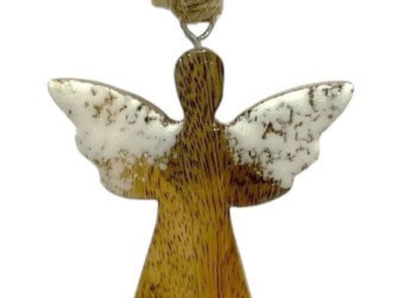 Mango Wood Ornament-Angel